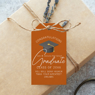 Orange Graduate Custom Graduate Party Geschenkanhänger