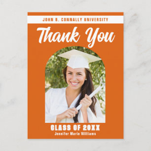Orange Graduate Foto Arch Abschluss Vielen Dank Postkarte