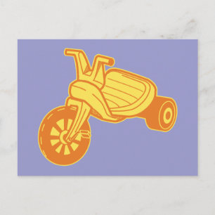 Orange Grafik eines Plastik-Tretrollers Postkarte