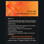 Orange Grafik, Grafik-Designer-Werbung Flyer<br><div class="desc">Orange Flyer für grafische,  grafische Designer-Werbung im Visitenkarten-Store.</div>
