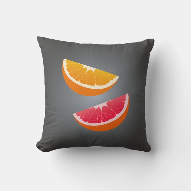 Orange & Grapefruit Citrus Throw Pillow Kissen (Vorderseite)