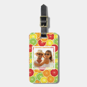 Orange, Grapefruit, Limone und Lemon Foto hinzufü Gepäckanhänger