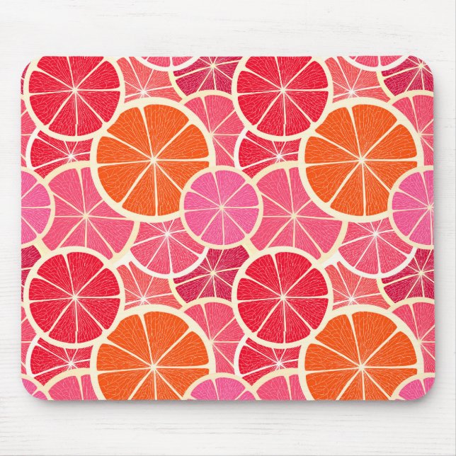Orange & Grapefruit Zitrusfrüchte Muster Mousepad (Vorne)