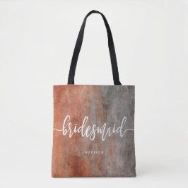 Orange Grau Bridesmaid Monogram Tasche