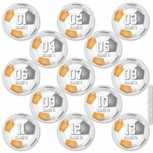 orange graue Fußballmannschaft Farben 13 Athleten Aufkleber