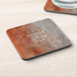 Orange-graue Hochzeitsstimmung im Herbst Getränkeuntersetzer<br><div class="desc">Autumn Orange Gray Watercolor Einfache & Moderne Design. Ideal für Herbst- oder Winterhochzeiten mit trendigem Schriftart mit handgeschriebenem Untersetzer! ~ Karo mein Shop zu sehen,  die gesamte Hochzeitskollektion mit diesem Design!</div>