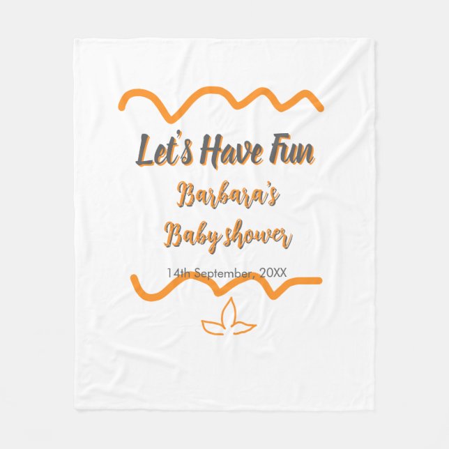 Orange graue Retro spanische Babydusche boho moder Fleecedecke (Vorderseite)