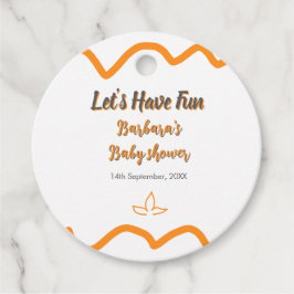 Orange graue Retro spanische Babydusche boho moder Geschenkanhänger