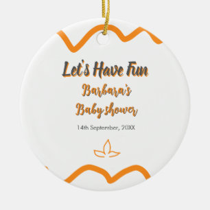 Orange graue Retro spanische Babydusche boho moder Keramik Ornament