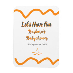 Orange graue Retro spanische Babydusche boho moder Magnet