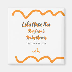 Orange graue Retro spanische Babydusche boho moder Magnet