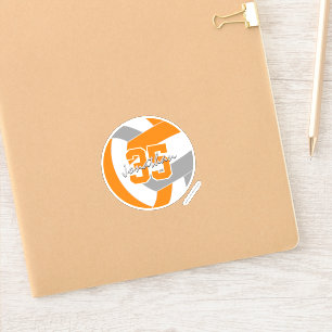 orange graue Volleyball-Mannschaftsfarben  Aufkleber