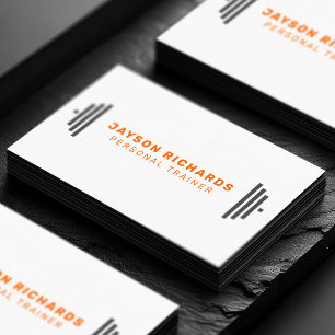 Orange/Graues Turnhantel-Symbol Personal Trainer Visitenkarte