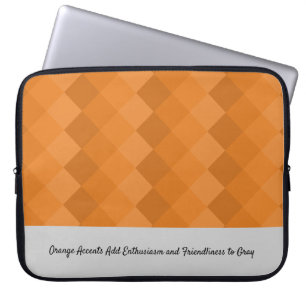 Orange & Gray Tagline für Earthy Tile Pattern Laptopschutzhülle