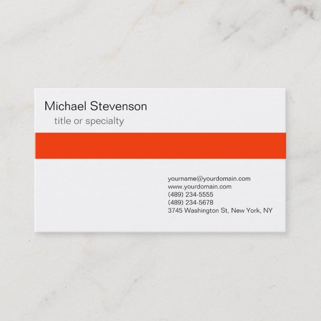 Orange Gray White Consultant Business Card Visitenkarte (Vorderseite)