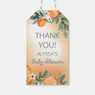Orange Green Boy Girl Citrus Fruit Baby Dusche Geschenkanhänger