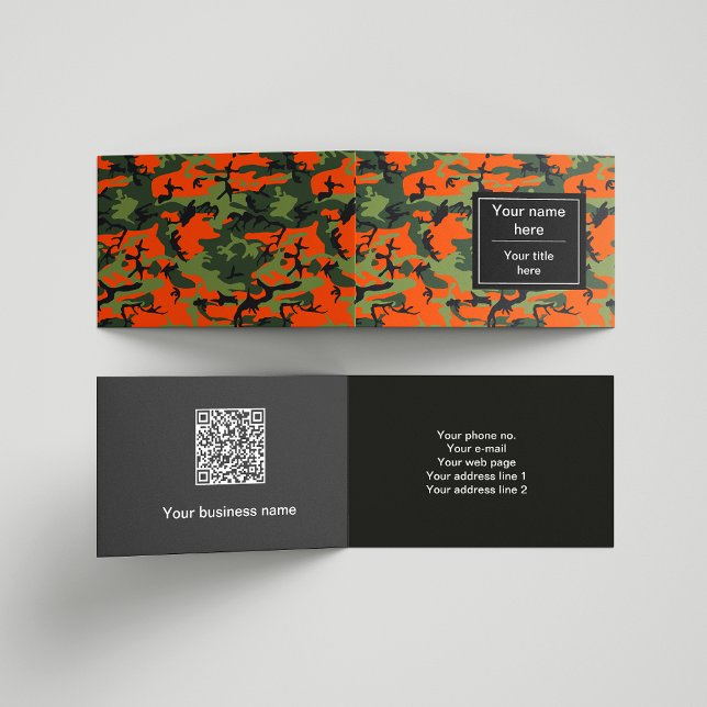 Orange Green Camouflage, Militär, Armee Visitenkarten (Von Creator hochgeladen)