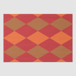 Orange Green Checkered Diamond Muster Seidenpapier