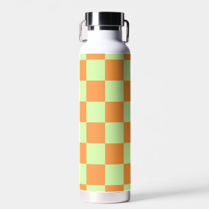 Orange Green Citrus Checkered Gingham Pattern Trinkflasche