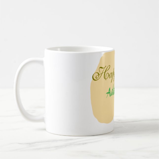 Orange Green Ei Happy Oaster fügen Sie den Namen N Kaffeetasse (Links)