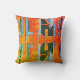 Orange Green Gold Blue Yellow Souwest Art Look Kissen