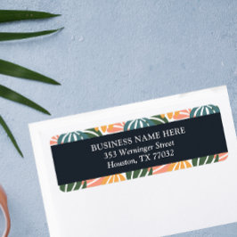 Orange Green Groovy Blätter Retro Botanical