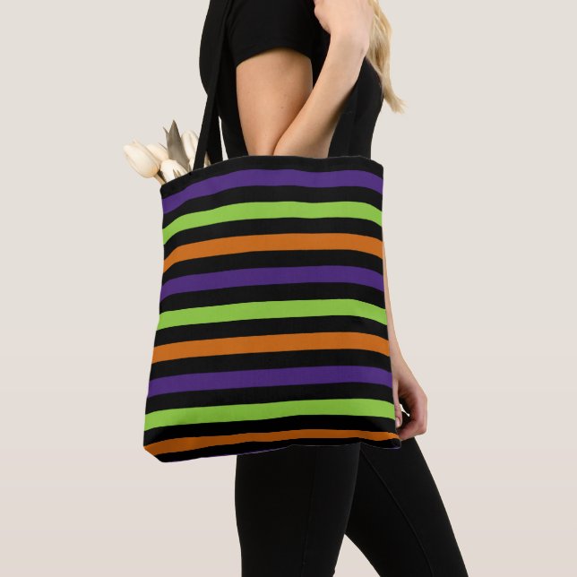 ORANGE GREEN LILA BLACK HALLOWEEN STREPEN TASCHE (Von Nahem)