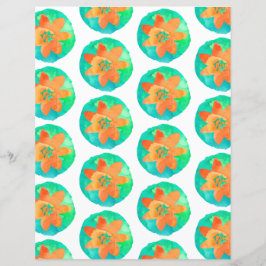 Orange Green Multicolor Tropical Blume Scrapbook