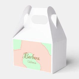 Orange green pastel boho add name place rustic ele geschenkschachtel