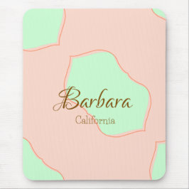 Orange green pastel boho add name place rustic ele mousepad