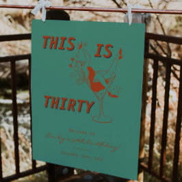 Orange & Green Retro 30. Geburtstagszeichen Poster