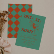 Orange & Green Retro Chic 30. Geburtstags-Party