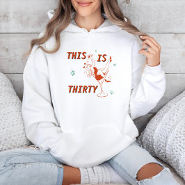 Orange & Green Retro Chic 30. Geburtstags-Party Hoodie