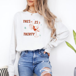 Orange & Green Retro Chic 30. Geburtstags-Party Sweatshirt