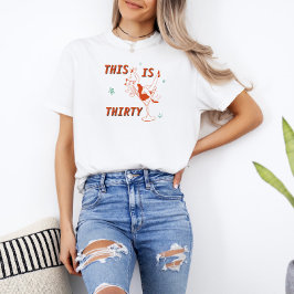 Orange & Green Retro Chic 30. Geburtstags-Party T-Shirt