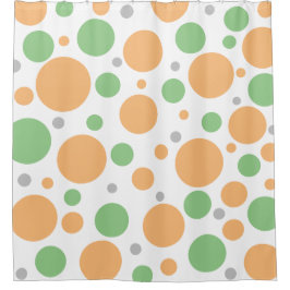 Orange Green Silver Geometric Circles Duschvorhang
