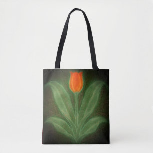 Orange Green Tulip Art Nouveau Carrelage Sac fourr