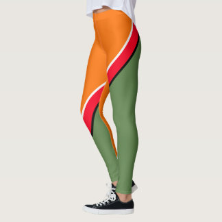 Orange, Green und Red Diagonal Leggings