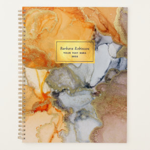 Orange Grey Gold nommé planificateur Abstrait