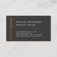 Orange Grey Personal Trainer Sport Carte de visite