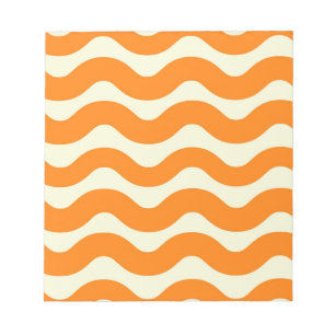 Orange Groovy Wavy Stripe Abstrakt Moderner Frühli Notizblock