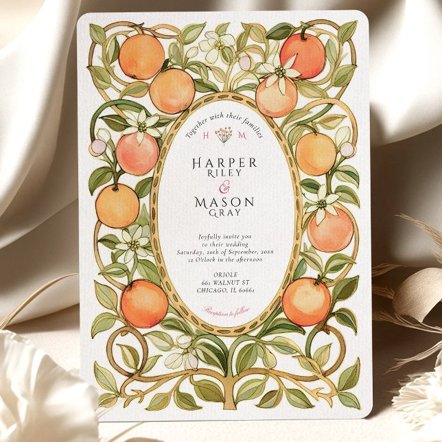 Orange Grove & Blossoms Hochzeit Einladung (Von Creator hochgeladen)