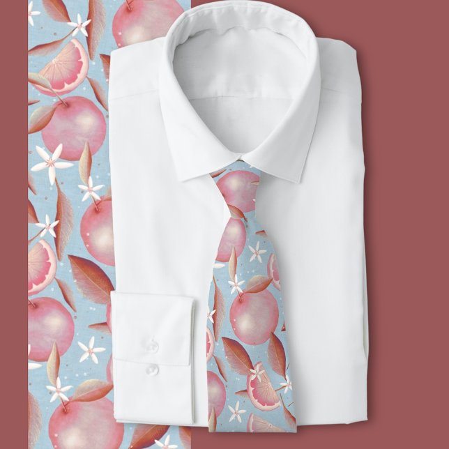 Orange Grove sky Krawatte (Citrus fruit and floral pattern tie)