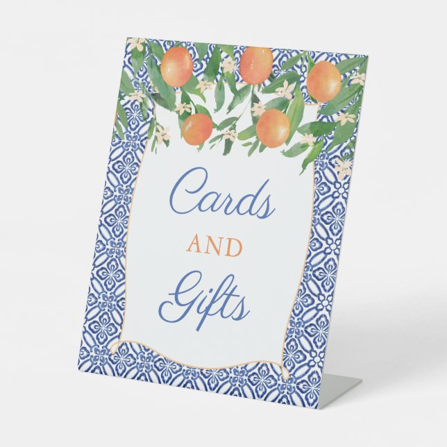 Orange Groves Duschkarten und Geschenke Sockelschild (Vorderseite)