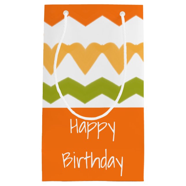 Orange grün und weiß kleine geschenktüte (Vorderseite)
