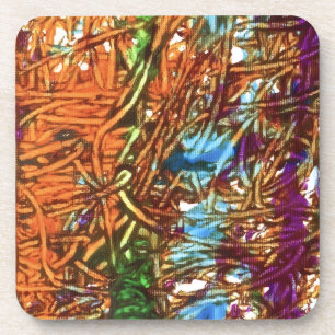 Orange, Grüne, Blaue, Lila Marmorkunst Getränkeuntersetzer