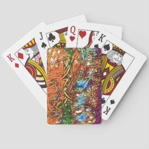 Orange, Grüne, Blaue, Lila Marmorkunst Spielkarten