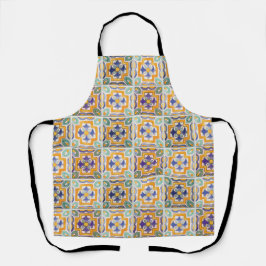 Orange-grüne blaue Tile-Schürze Schürze