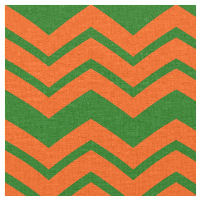 Orange Grüne Chevron-Zickzack-Design  Stoff (Nahaufnahme)