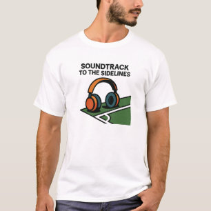 Orange Grüne Fußball-Kopfhörer-Musik-Zitat T-Shirt